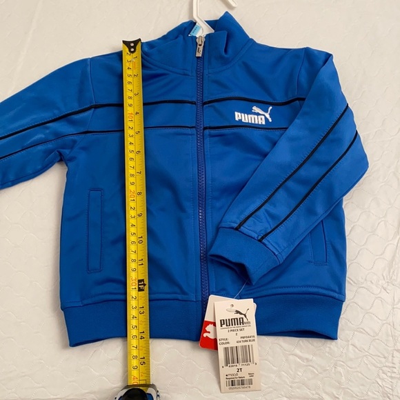Puma blue jacket and black pants tracksuit set 2T - Picture 5 of 15